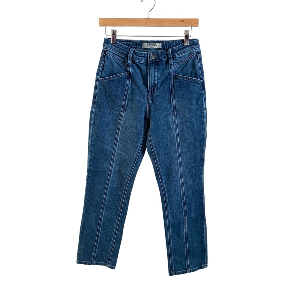 Rock & Roll Denim Medium Wash High Rise Straight Cropped Jeans Size 27